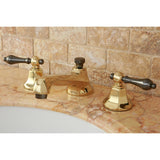 Water Onyx Two-Handle 3-Hole Deck Mount Widespread Bathroom Faucet with Brass Pop-Up Drain