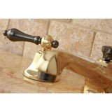 Water Onyx Two-Handle 3-Hole Deck Mount Widespread Bathroom Faucet with Brass Pop-Up Drain