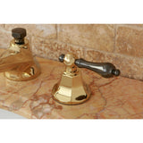 Water Onyx Two-Handle 3-Hole Deck Mount Widespread Bathroom Faucet with Brass Pop-Up Drain