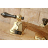 Water Onyx Two-Handle 3-Hole Deck Mount Widespread Bathroom Faucet with Brass Pop-Up Drain