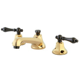 Water Onyx Two-Handle 3-Hole Deck Mount Widespread Bathroom Faucet with Brass Pop-Up Drain