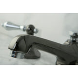 Water Onyx Two-Handle 3-Hole Deck Mount Widespread Bathroom Faucet with Brass Pop-Up Drain