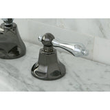 Water Onyx Two-Handle 3-Hole Deck Mount Widespread Bathroom Faucet with Brass Pop-Up Drain