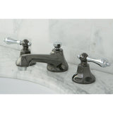 Water Onyx Two-Handle 3-Hole Deck Mount Widespread Bathroom Faucet with Brass Pop-Up Drain