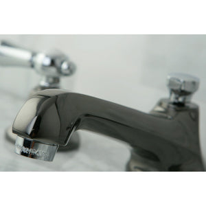 Water Onyx Two-Handle 3-Hole Deck Mount Widespread Bathroom Faucet with Brass Pop-Up Drain