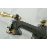 Water Onyx Two-Handle 3-Hole Deck Mount Widespread Bathroom Faucet with Brass Pop-Up Drain