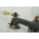 Water Onyx Two-Handle 3-Hole Deck Mount Widespread Bathroom Faucet with Brass Pop-Up Drain