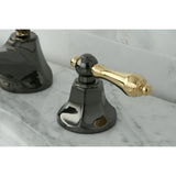 Water Onyx Two-Handle 3-Hole Deck Mount Widespread Bathroom Faucet with Brass Pop-Up Drain