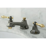 Water Onyx Two-Handle 3-Hole Deck Mount Widespread Bathroom Faucet with Brass Pop-Up Drain