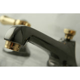 Water Onyx Two-Handle 3-Hole Deck Mount Widespread Bathroom Faucet with Brass Pop-Up Drain