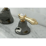 Water Onyx Two-Handle 3-Hole Deck Mount Widespread Bathroom Faucet with Brass Pop-Up Drain