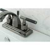 Water Onyx Double-Handle 3-Hole Deck Mount 4-Inch Centerset Bathroom Faucet with Brass Pop-Up