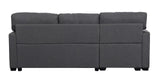 Miller 83"W Gray Linen Reversible Sleeper Sectional Sofa with Storage Chaise