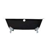 Aqua Eden 66-Inch Cast Iron Oval Double Ended Clawfoot Tub (7-Inch Faucet Drillings)