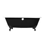 Aqua Eden 66-Inch Cast Iron Oval Double Ended Clawfoot Tub (7-Inch Faucet Drillings)