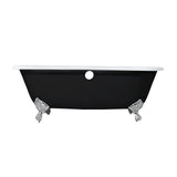 Aqua Eden 66-Inch Cast Iron Oval Double Ended Clawfoot Tub (7-Inch Faucet Drillings)