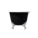 Aqua Eden 66-Inch Cast Iron Oval Double Ended Clawfoot Tub (No Faucet Drillings)