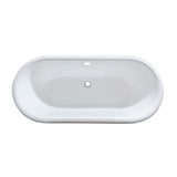 Aqua Eden 66-Inch Cast Iron Oval Double Ended Clawfoot Tub (No Faucet Drillings)