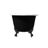 Aqua Eden 66-Inch Cast Iron Oval Double Ended Clawfoot Tub (No Faucet Drillings)