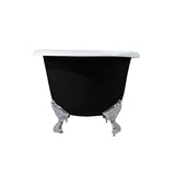 Aqua Eden 66-Inch Cast Iron Oval Double Ended Clawfoot Tub (No Faucet Drillings)