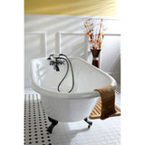 Aqua Eden 48-Inch Cast Iron D-Shaped Roll Top Clawfoot Tub (3-3/8-Inch Wall Drillings)