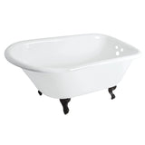 Aqua Eden 48-Inch Cast Iron D-Shaped Roll Top Clawfoot Tub (3-3/8-Inch Wall Drillings)