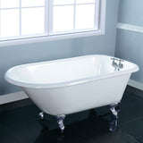 Aqua Eden 48-Inch Cast Iron D-Shaped Roll Top Clawfoot Tub (3-3/8-Inch Wall Drillings)