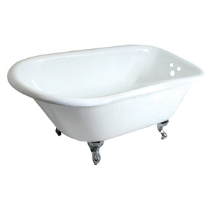 Aqua Eden 48-Inch Cast Iron Classic Flat-Rim Roll Top Clawfoot Tub (3-3/8-Inch Wall Drillings)