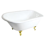 Aqua Eden 48-Inch Cast Iron Classic Flat-Rim Roll Top Clawfoot Tub (3-3/8-Inch Wall Drillings)