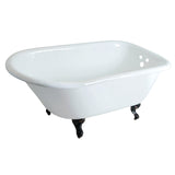 Aqua Eden 48-Inch Cast Iron D-Shaped Roll Top Clawfoot Tub (3-3/8-Inch Wall Drillings)