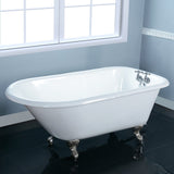 Aqua Eden 48-Inch Cast Iron D-Shaped Roll Top Clawfoot Tub (3-3/8-Inch Wall Drillings)