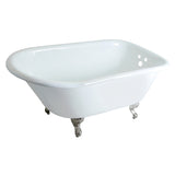 Aqua Eden 48-Inch Cast Iron D-Shaped Roll Top Clawfoot Tub (3-3/8-Inch Wall Drillings)