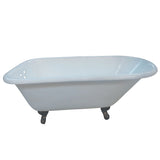 Aqua Eden 66-Inch Cast Iron Oval Rectangular Roll Top Clawfoot Tub (3-3/8-Inch Wall Drillings)