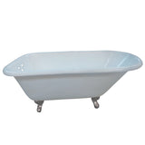 Aqua Eden 66-Inch Cast Iron Oval Rectangular Roll Top Clawfoot Tub (3-3/8-Inch Wall Drillings)