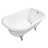 Aqua Eden 48-Inch Cast Iron Classic Flat-Rim Roll Top Clawfoot Tub (7-Inch Faucet Drillings)