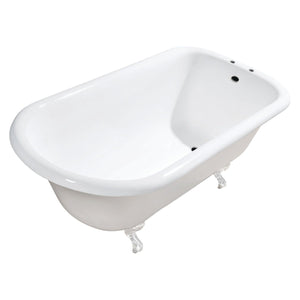 Aqua Eden 48-Inch Cast Iron Classic Flat-Rim Roll Top Clawfoot Tub (7-Inch Faucet Drillings)