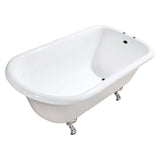 Aqua Eden 54-Inch Cast Iron Classic Flat-Rim Roll Top Clawfoot Tub (7-Inch Faucet Drillings)