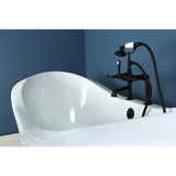 Aqua Eden 72-Inch Cast Iron Oval Double Slipper Clawfoot Tub (7-Inch Faucet Drillings)