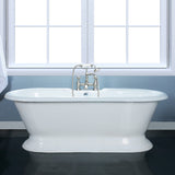 Aqua Eden 72-Inch Cast Iron Oval Double Ended Pedestal Tub (7-Inch Faucet Drillings)