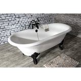 Aqua Eden 72-Inch Cast Iron Oval Double Ended Clawfoot Tub (7-Inch Faucet Drillings)