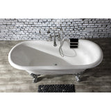 Aqua Eden 72-Inch Cast Iron Oval Double Ended Clawfoot Tub (7-Inch Faucet Drillings)