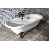 Aqua Eden 72-Inch Cast Iron Oval Double Ended Clawfoot Tub (7-Inch Faucet Drillings)