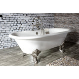 Aqua Eden 72-Inch Cast Iron Oval Double Ended Clawfoot Tub (7-Inch Faucet Drillings)