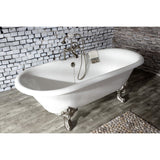 Aqua Eden 72-Inch Cast Iron Oval Double Ended Clawfoot Tub (7-Inch Faucet Drillings)