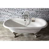 Aqua Eden 72-Inch Cast Iron Oval Double Ended Clawfoot Tub (7-Inch Faucet Drillings)