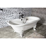 Aqua Eden 72-Inch Cast Iron Oval Double Ended Clawfoot Tub (7-Inch Faucet Drillings)