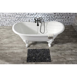 Aqua Eden 67-Inch Cast Iron Oval Double Slipper Clawfoot Tub (7-Inch Faucet Drillings)