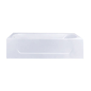 Aqua Eden 60-Inch Cast Iron Rectangular 3-Wall Alcove Tub, Left Drain Hole