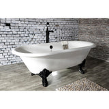 Aqua Eden 72-Inch Cast Iron Oval Double Ended Clawfoot Tub (No Faucet Drillings)