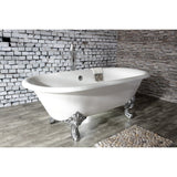 Aqua Eden 72-Inch Cast Iron Oval Double Ended Clawfoot Tub (No Faucet Drillings)